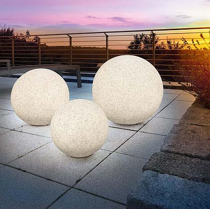 Solární zahradní koule Esotec Mega Stones 106020 30cm - kamenná
