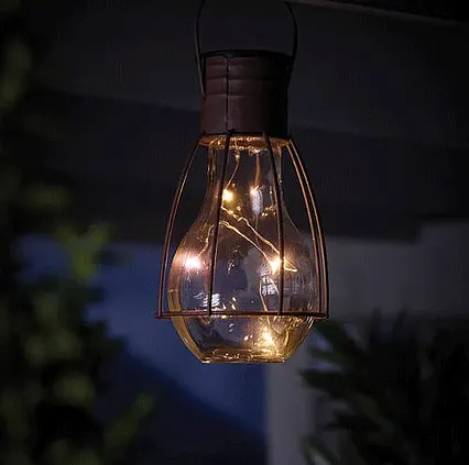 Solárna závesná lampa Cole & Bright Caged Lightbulb