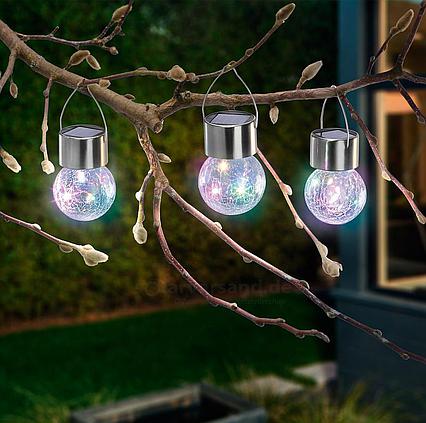 Solárne závesné LED osvetlenie Esotec Color Ball 102305 sada 3ks