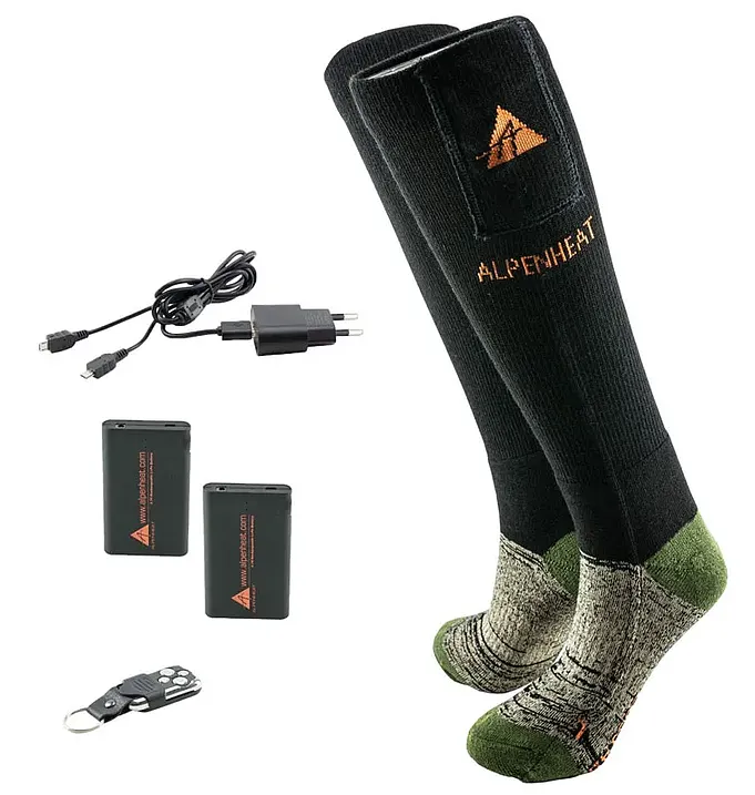 Vyhřívané ponožky Alpenheat FIRE-SOCKS vlna velikost XL s dálkovým ovládáním