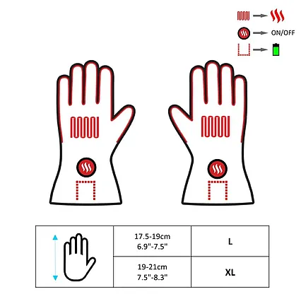 Vyhrievané pracovné rukavice Glovii GR2 veľkosť L