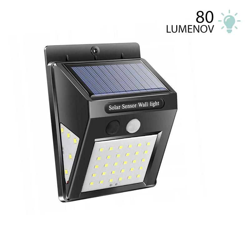 LED solární svítidlo 8W se senzorem pohybu a soumraku - neutrální bílá