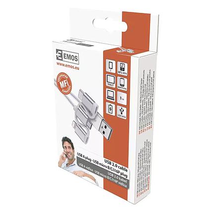 USB kabel micro B,C, i16P, 1m