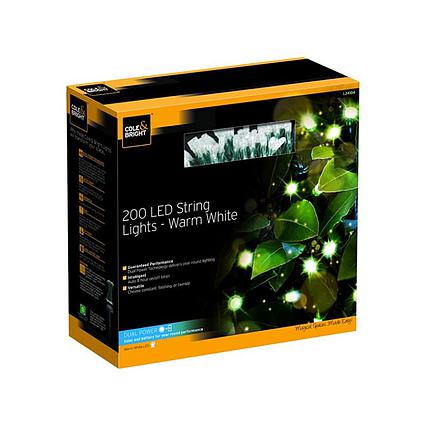 Solárna LED reťaz Cole & Bright Dual Power 200 LED teplá biela farba