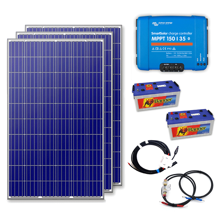 Solárny ostrovný systém 855Wp 24V s regulátorom Victron SmartSolar 35A MPPT s Bluetooth