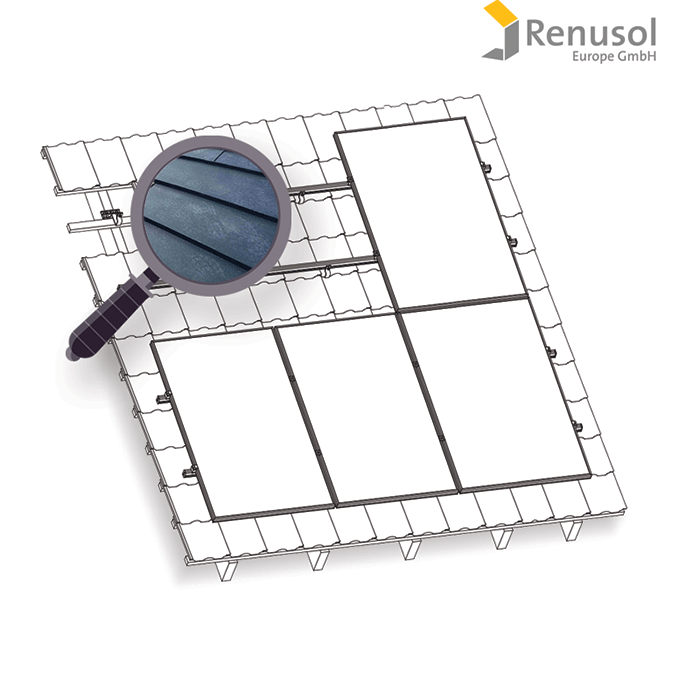 E-shop Renusol Konštrukcia Renusol na FV pre 4 panely. Falcovaný plech