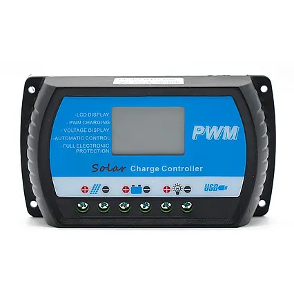 Regulátor nabíjania PWM RTD-10A 12/24V 10A s USB
