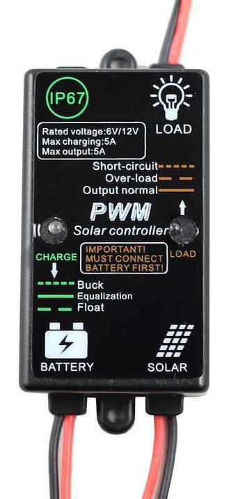 Regulátor nabíjania PWM CMP-03 5A-6/12V-ST IP67