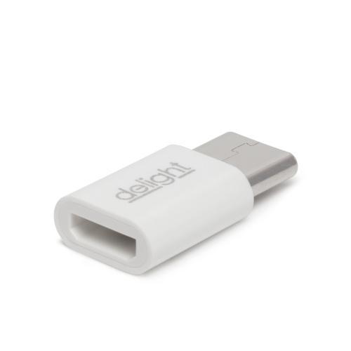 Adaptér MicroUSB typ C – biely