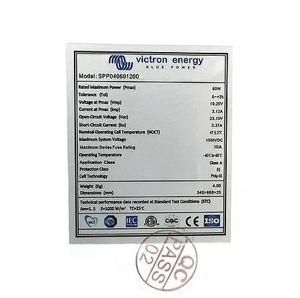 Solárny panel 60Wp 12V polykryštalický Victron Energy BlueSolar series 4a