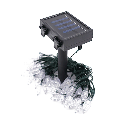 Solární LED řetěz Cole & Bright Dual Power extra velké 50 LED bílé - 10m