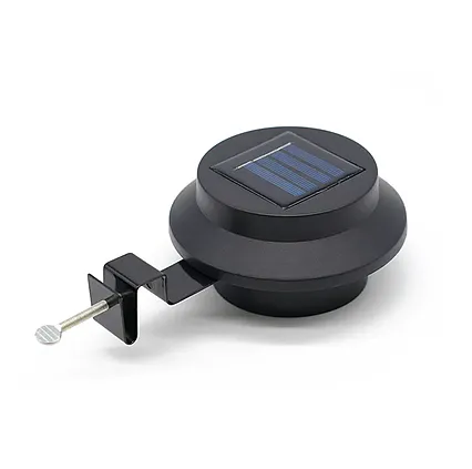 Solární 3 LED lampa na okap / plot černá