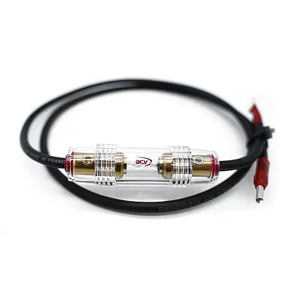 2 x 2m bateriový kabel 4mm² s 30A AGU pojistkou