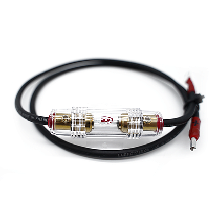 2 x 1m bateriový kabel 6mm² s 30A AGU pojistkou