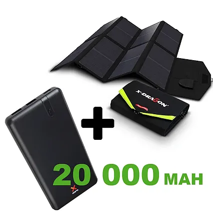 Skládatelná solární nabíječka 40W X-Dragon + 20000mAh Powerbank Xtorm FS304