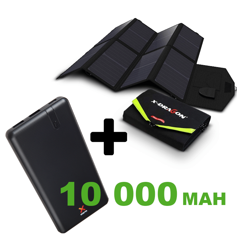 Skladateľná solárna nabíjačka 40W X-Dragon + 10000mAh Powerbank Xtorm FS303