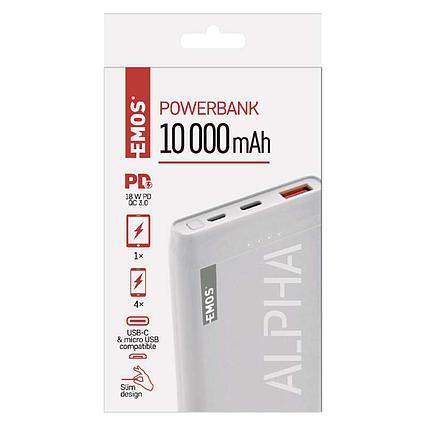 Power bank 10000 mAh EMOS AlphaQ 10 bílá