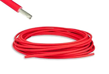 Solární kabel jednožilový 6mm červená - 1m
