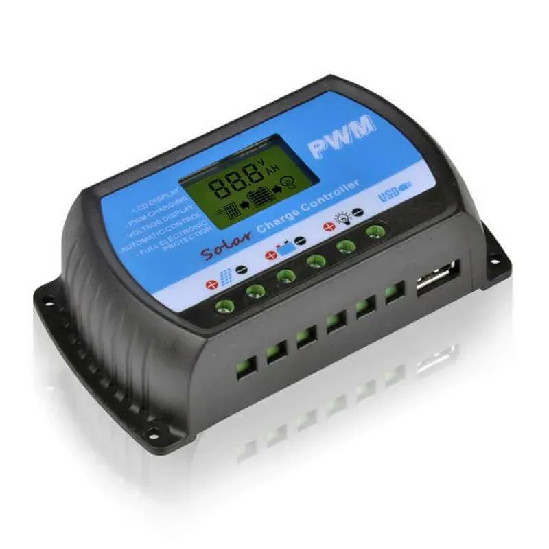 Regulátor nabíjení PWM RTD-10A 12/24V 10A s USB