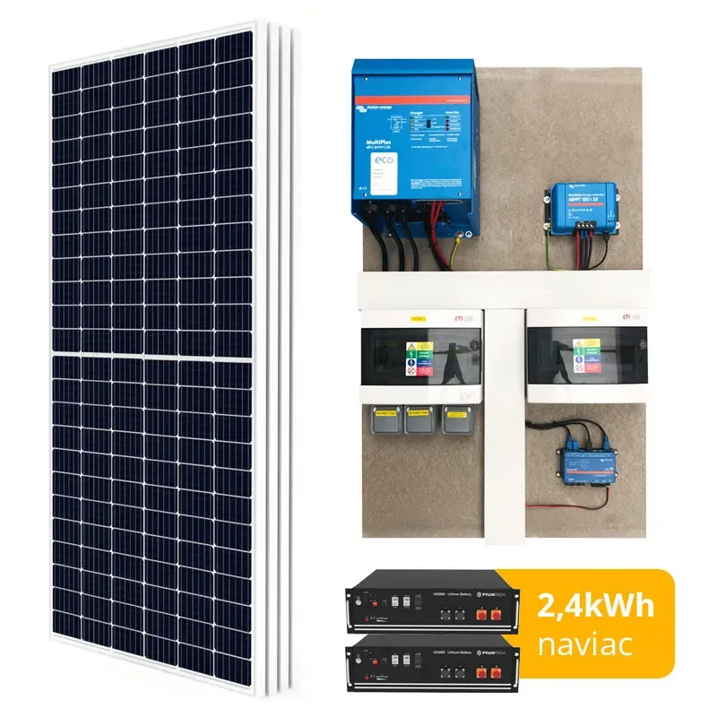 Předpřipravený hybridní solární systém Victron 48V 3000VA 1,82kWp 7,2kWh