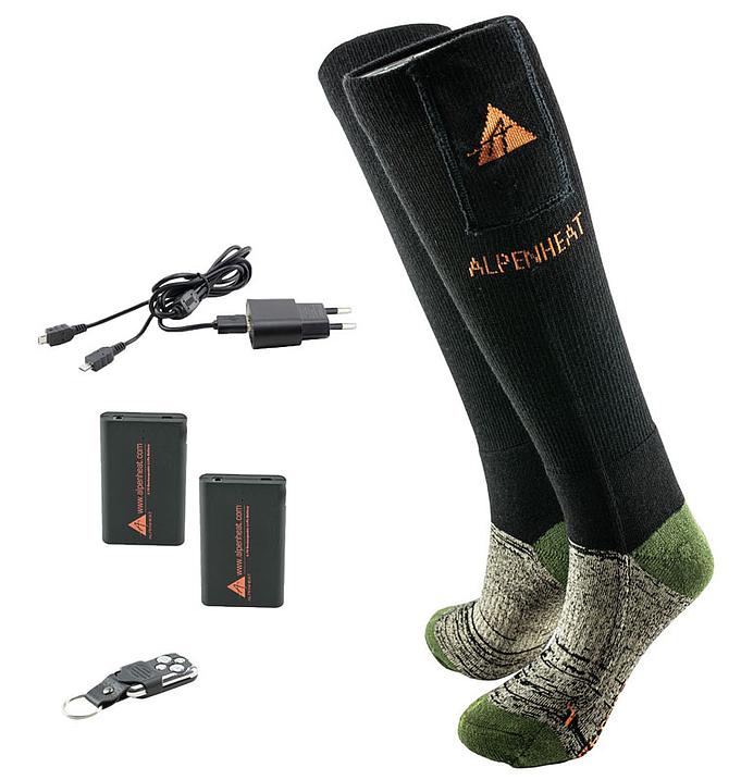 Vyhrievané ponožky Alpenheat FIRE-SOCKS vlna veľkosť M s diaľkovým ovládaním (rozbalený)