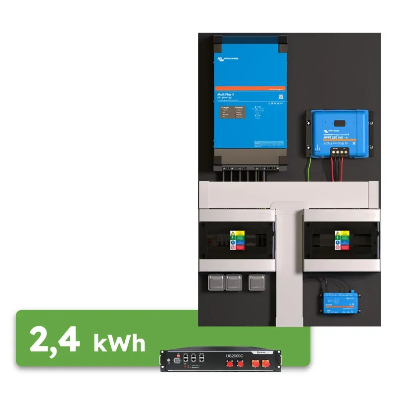Hybrid Victron 2,4kWh 1-fáz předpřipravený solární systém bez panelů