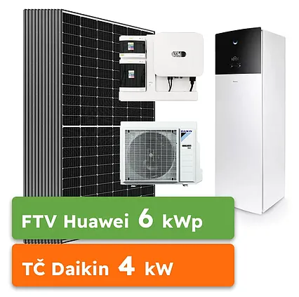 On-grid Huawei 6kWp + Tepelné čerpadlo Daikin Altherma 3 RF 4kW
