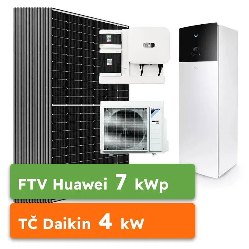 On-grid Huawei 7kWp + Tepelné čerpadlo Daikin Altherma 3 RF 4kW