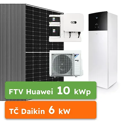 On-grid Huawei 10kWp + Tepelné čerpadlo Daikin Altherma 3 RF 6kW