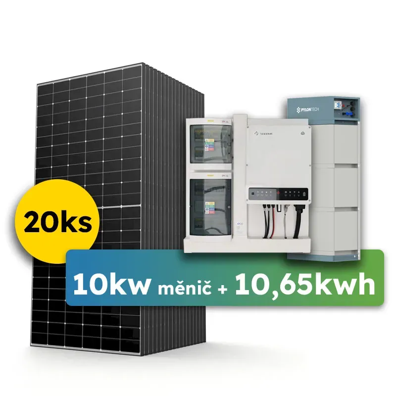 Hybrid Goodwe 9,84kWp 10,65kWh předpřipravený 3-fáz solární systém