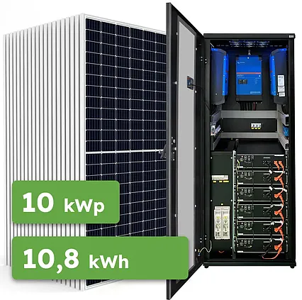 Hybrid Victron 10kWp 10,8kWh 3-fáz RACK předpřipravený solární systém