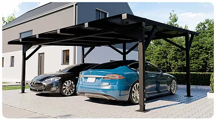 Solárny prístrešok pre 2 vozidlá 7,8 kWp carport RC1 s panelmi - bez inštalácie, meniča a dotácie