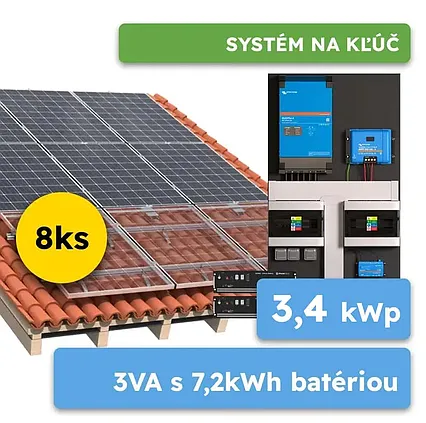 Hybrid Victron 3,4kWp 7,2kWh 1-fáz systém na kľúč