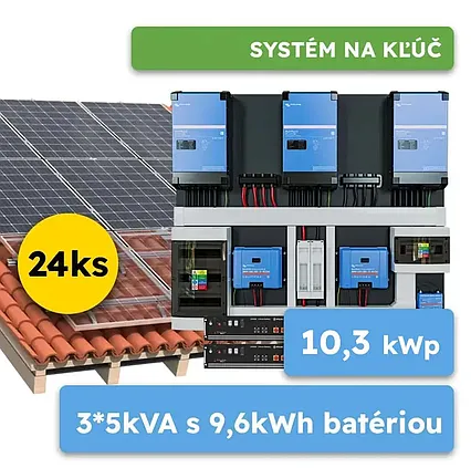 Hybrid Victron 10,3kWp 9,6kWh 3-fáz systém na kľúč